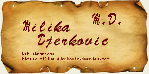 Milika Đerković vizit kartica